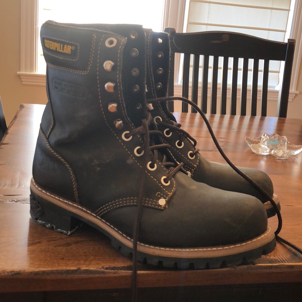 CAT steel toed boots